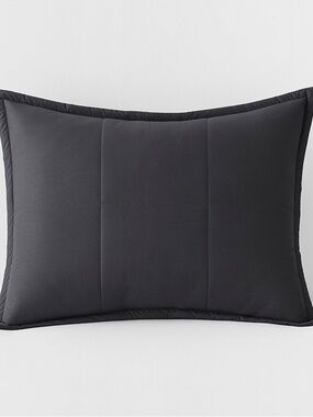 NWT The Company Store LaCrosse Quilted Sham Standard Charcoal Gray